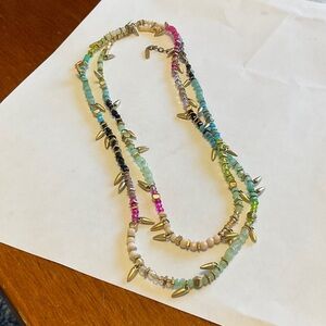 Stella & Dot Vibrant Beaded Necklace with Gold Spikes